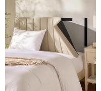 Queen Size Upholstered Headboard - Easy Assemble - Channel Stitching - Wall Mounted Headboard with 3D Soundproof Wall Panels - Peel and Stick Floating Headboard Queen Size -