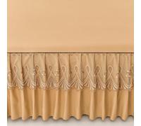 Queen size wrap around bed skirt,light quantity stretch 4 sided bed skirt,lace trim FU, adjustment possible elastic frill wrap around bed cover (Red, Twin/39 * 75") (Khaki King/78 * 80")