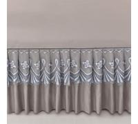 Queen size wraparound bed skirt,light quantity stretch 4 -sided bed skirt,with lace trim, adjustment possible elastic ruffle wraparound bed cover (Red, Twin/39 * 75") (Grey King/78 * 80")