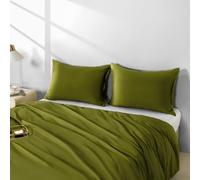 Queen Size Zipper Pillow Cases Set of 2,Deep Sage Green,20x30 Inches