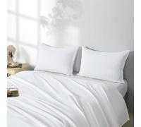 Queen Size Zipper Pillow Cases Set of 2,White,20x30 Inches
