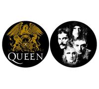 Queen Crest And Faces Black Slipmats Turntable DJ Official Freddie Retro