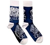 Queen Socks White Crests Band Logo Official Mens Navy Blue (UK Size 7-11) One Size