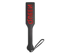 Queen Spanking Paddle, 32CM Faux Leather Paddles for Adults BDSM Play (Black-Queen)
