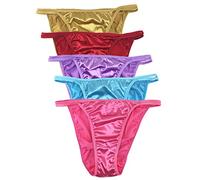 Queen Star Pack of 5 Women's Satin Bikinis Knickers (XXL)