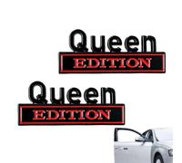 Queen Sticker for Car - 2 Pieces 3D Metal Waterproof Decals, Queen Edition Emblem Badge Exterior Decoration | Cars Trucks SUVs Windscreen Window Door Rear Panel Travel