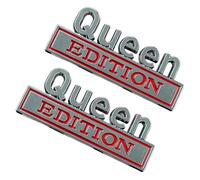 Queen Sticker for Car - 2 Pieces 3D Metal Waterproof Decals, Queen Edition Emblem Badge Exterior Decoration | Cars Trucks SUVs Windscreen Window Door Rear Panel Travel