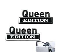 Queen Stickers for Cars, 2 Pieces 3D Waterproof Metal Decals - Queen Edition Emblem for Vehicles - for Trucks SUV Motorcycles Cars Doors Rear Panels