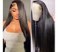 Queen Story HD Lace Front Wig 24 Inch 13x4 Lace Front Wig Straight Human Hair Wig 180% Density 9A Brazilian Virgin Human Hair Wig with M
