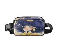 Queen Stylish Fanny Waist Pack for Women Men Teens Mini Crossbody Sport Bag with Adjustable Strap for Travel Vacation Running, Aesthetic Fighting Fish, One Size
