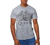 Queen T Shirt Classic Crest Band Logo Official Dip Dye on White Unisex L