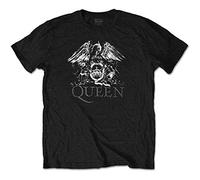 Queen Classic Crest Logo Diamante Unisex T-Shirt (Large) Black