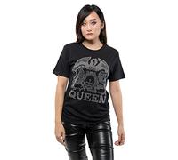 Queen T Shirt Diamante Classic Crest Band Logo Official Unisex Black S