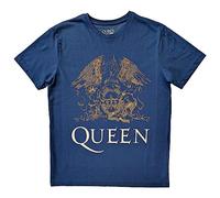 (M, Blue) Queen Gold Crest T Shirt