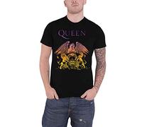 Queen T Shirt Gradient Crest Classic Band Logo Official Mens Black XL