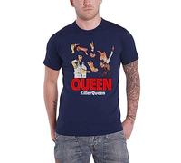 Queen T Shirt Killer Band Logo Official Mens Navy Blue M