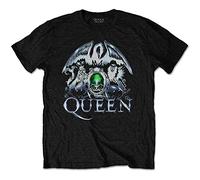 Queen T Shirt Metal Classic Crest Band Logo Official Black Size XL, Black, XL