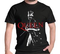 Queen T Shirt Official Freddie Crown Licensed Classic Rock Tee Mercury On Stage Black