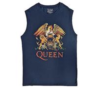 Queen Tank Top Muscle T Shirt Classic Crest Band Logo Official Unisex Navy S