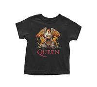 Queen Toddler T Shirt Classic Crest Logo Official Black 12 Months to 5 Years 18 Months