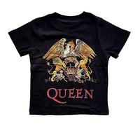 Queen Toddler T Shirt Classic Crest Logo Official Black 12 Months to 5 Years 4 Years