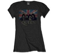 Queen - T-Shirt # Xl Ladies Black # Union Jack Vintage