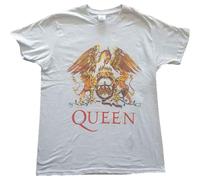 Rock Off Trade T-Shirt Queen Classic Crest Band Logo Short Sleeve Official Unisex Grey XXL