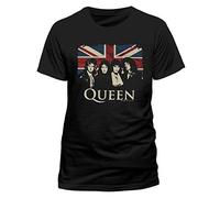 QUEEN - UNION JACK TEE, Black (Black Black), Extra Large (Mens 42 in- 44 in)