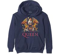 Queen Unisex Adult Classic Crest Hoodie (L) (Navy Blue)