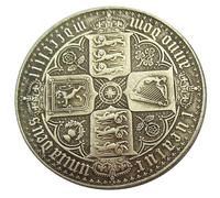 Queen Victoria Gothic Crown Florin Replica Coin, Silver Tone，1853 | Commemorative Replica, Antique Finish, Royal Coat of Arms, Collector's Coin, Detailed Engraving