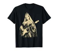Queen Victoria Playing Guitar England Rocker Retro Vintage T-Shirt