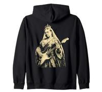 Queen Victoria Playing Guitar England Rocker Retro Vintage Zip Hoodie