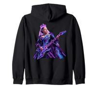 Queen Victoria Playing Guitar England Rocker Retro Vintage Zip Hoodie