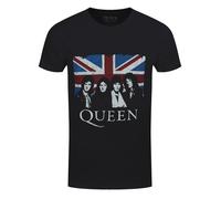 Rockoff Trade Men's Queen Union Jack (Retail Pack) T-Shirt, Black (Black Black), XX (Size:XX-Large)
