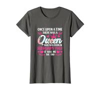 Queen was Born February 1983 40th Birthday 40 Year Old T-Shirt, Women, Asphalt Grey, Medium