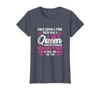 Queen was Born February 1983 40th Birthday 40 Year Old T-Shirt, Women, Heather Blue, X-Large