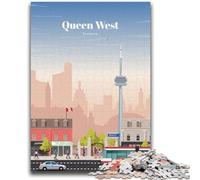 Queen West in Toronto Jigsaws Puzzles 1000 Pieces for Adults Gifts, Staycation Kill Time Birthday Present, Gifts, Wall Art for 14+ 1000pcs (50x75cm)