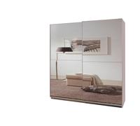 Quba White 135 Full Mirrored Sliding Wardrobe