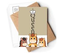 Queen White Word Chess Game Postcards Envelopes Cards Mailing Year Horse