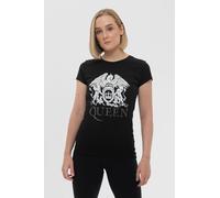 Queen Women's Diamante Crest Skinny Fit T-Shirt in Black | Size: Medium Queen Black M
