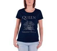 Queen Women's Greatest Hits II Skinny Fit T-Shirt in Navy | Size: Small Queen Navy S