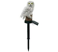 Queen.Y Owl Shape Light LED Outdoor Solar Powered Garden Waterproof Creative Energy Saving Lamp Lawn Yard Ornament Decoration Lanterns Landscape Lights (White)