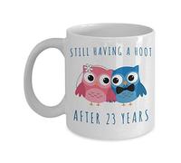Queen54ferna 23Rd Anniversary Coffee Mug,Novelty Mug Still Having A Hoot After 23 Years Together Twenty-Third Wedding Twenty-Three Cup