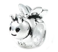 Queenberry Sterling Silver Honey Queen Bee European Bead Charm