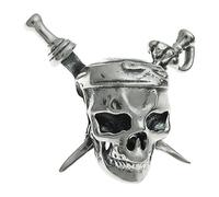Queenberry Sterling Silver Skull Pirates Crossbones European Style Bead Charm