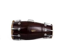 QUEENBRASS Wooden Naal/Dholki - Handcrafted Double-Sided Drum for Folk & Classical Music | Traditional Indian Percussion Instrument with Natural Leather Heads & Adjustable Tuning