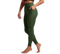 Queenie Ke BareLuxe Leggings with Pockets Women 25" High-Waisted for Gym (Olive Green, Large)