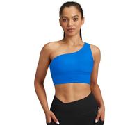 QUEENIEKE Womens One Shoulder Sports Bra Workout Strap Yoga Bras Cute Low Support Tops, Dream Blue, M