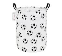 QUEENLALA Large Storage Basket,Laundry Hamper/Bathroom/Home Decor/Collapsible Round Storage Bin,Boys and Girls Hamper/Boxes/Clothing(Round-Football)