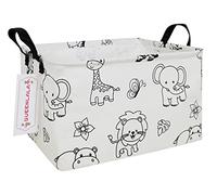 QUEENLALA Rectangular Laundry Hamper/Foldable Nursery Laundry Basket for Organizing/Storage Bin Baskets/Children Toy Office Bedroom/Toy Bin Closet Shelf Baskets（Rec-Zoo）